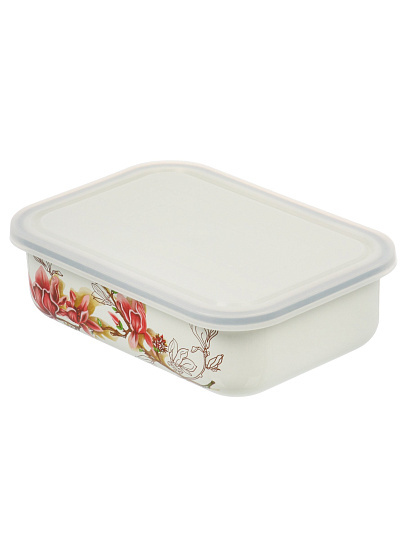 Лоток сталь, эмал, 1.5 л, прямоуг, с крыш, Керчь, Магнолия, 42504-112/6, бел