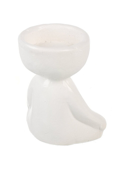 Фигурка-подсвечник гипс, Сидящий малыш, 7.1х7.1х8.3 см, под чайную свечу, белая, 1 005 570 001