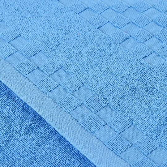 Полотенце банное 70х140 см, 100% хлопок, 550 г/м2, Chess Jacquard, Anilsan, ярко-голубое, Турция, 17-413970140