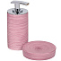 Набор для ванной 4 предмета, Помело, розовый, стакан, подставка для зубных щеток, дозатор для мыла, мыльница, Y3-857 - фото 3