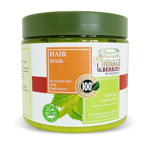 Маска для нормальных волос, Herbal&Berries, с экстрактом березы, 500 мл