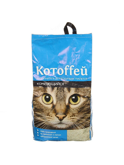 Наполнитель для лотка комкующийся, 4.8 л, 2.7 кг, Котоffей