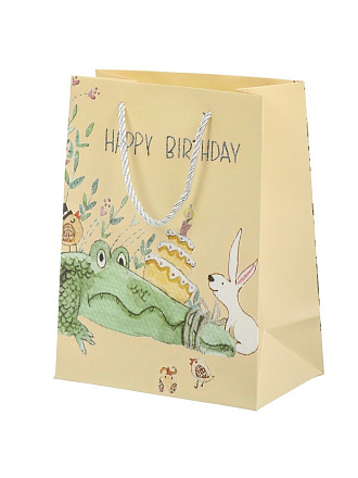 Пакет подарочный бумага, 18х10х23 см, в ассортименте, Звери, Y4-9081
