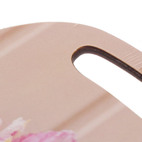 Доска разделочная дерево, 29х21х0.6 см, с ручкой, розовая, прямоугольная, К-150