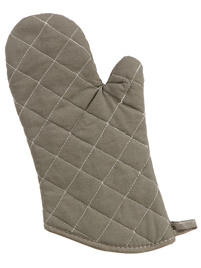 Прихватка-варежка 32х18 см, 100% полиэстер, серая, B180051