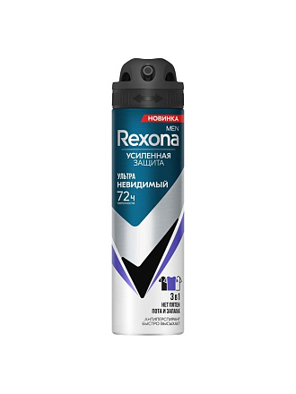 Дезодорант Rexona, Ультраневидимый, для мужчин, спрей, 150 мл
