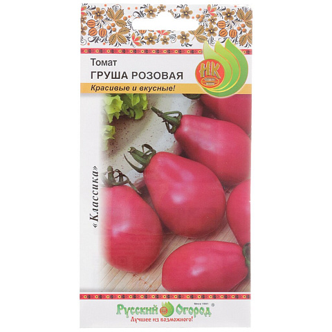 Семена Томат, Груша розовая, 0.1 г, цветная упаковка, Русский огород