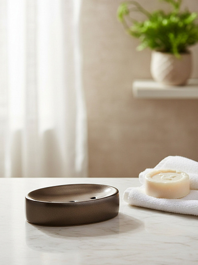 Мыльница настольная Бронза/черный, керамика, 12.7x8.3x2.9 см, BCE1355AA-SD