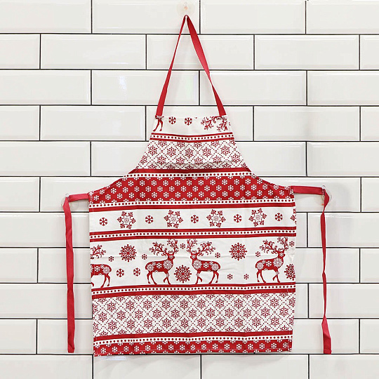 Фартук 60х70 см, 100% хлопок, рогожка, без кармана, Winterland, Тироль, 670926