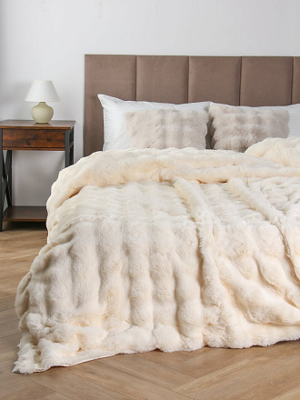 Покрывало евро, 240х260 см, 100% полиэстер, верх ткань 460 гр/м, низ ткань 200гр/м, Silvano, Кролик, белое