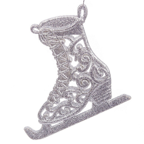 Елочное украшение Коньки, серебро, 11.5х12 см, полимер, SYYKLA-182103