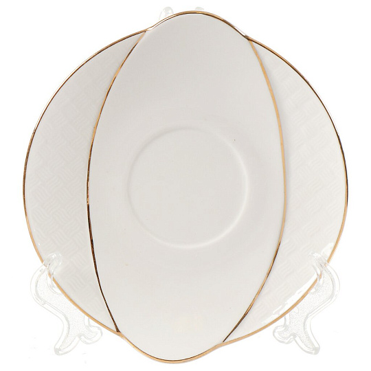 Чайная пара керамика, 2 предмета, на 1 персону, 200 мл, Daniks, Y4-4399, подарочная упаковка, белая