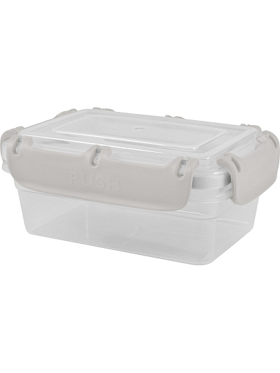 Контейнер пищевой пластик, 0.4 л, 14.5х10.3х6 см, пепельный жемчуг, прямоугольный, Plast team, Bergen, PT104110024