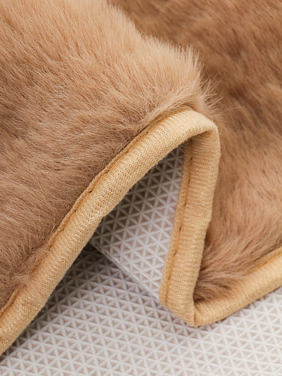 Коврик для ванной, 0.5х0.8 м, полиэстер, бежевый, Silvano, Ангора, Y4-11478