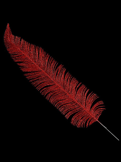 Перо декоративное 58х12 см, красное, SYCZA-3820199