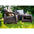 Мебель садовая Corfy weekend, коричневая, стол, 77х57х43 см, 2 кресла, подушка коричнево-серая, 110 кг, 17197786РКС - фото 4