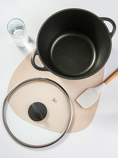 Кастрюля алюминий, антипригарное покрытие, 5 л, крышка стекло, Гурман, Eclipse, ГМк503ЭКИ, индукция