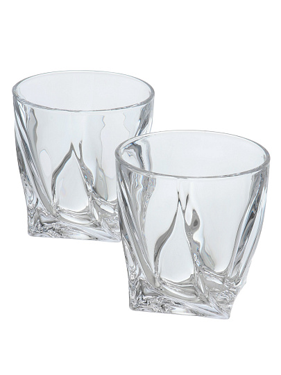 Стакан для виски 340 мл, стекло, 2 шт, Bohemia, Quadro, 9K7/2K936/0/99A44/340-269