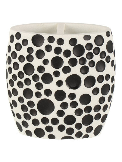 Стакан для зубных щеток, 11x6.3x10.8 см, полистоун, черно-белый, BRE0214BA-TBH