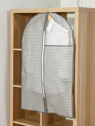 Чехол для одежды 60*135, с окном, сер волна, A190069