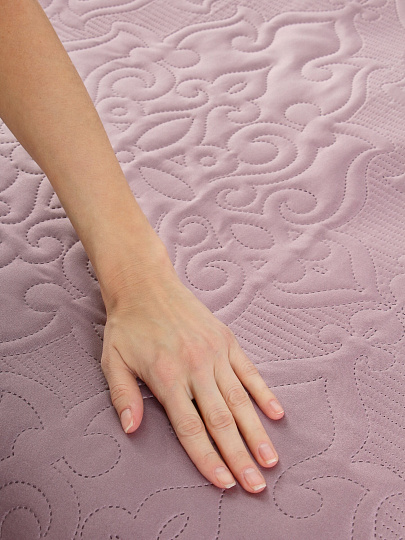 Покрывало евро, 240х220 см, 100% полиэстер, стеганое, Silvano, Ультрасоник Вензель, пудровое