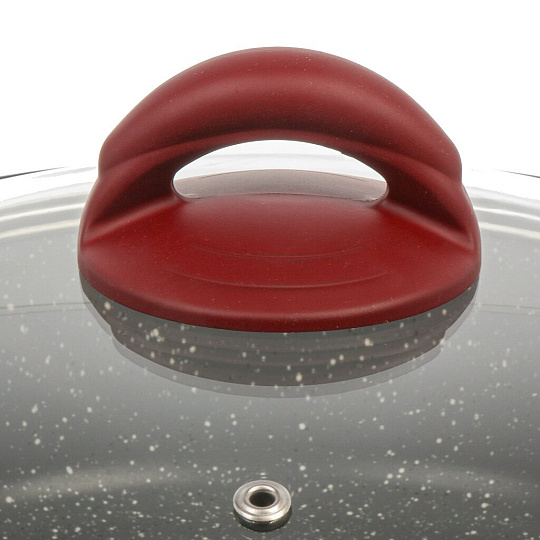 Сковорода литой алюминий, 26 см, антипригарное покрытие, Горница, Рубин, с крышкой, с9261РБ