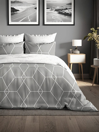 Постельное белье 1.5-спальное, простыня 150х214 см, пододеяльник 145х215 см, Майская ночь, бязь, 20270/1