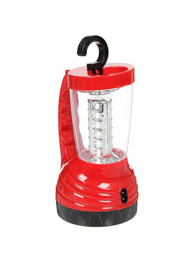 Фонарь ручной, встроенный аккумулятор, зарядка от сети 220 В, пластик, в ассортименте, 3+18 LED