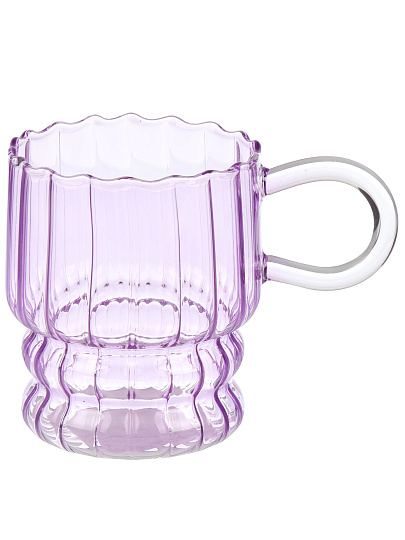 Кружка стекло Оптик, сиреневый, 350мл 8*9.5см,Y4-9730