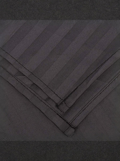 Простыня 1.5-спальная, 150 х 220 см, 100% хлопок, страйп-сатин, 140 г/м2, графит, Monocolor, рис.4185а-1