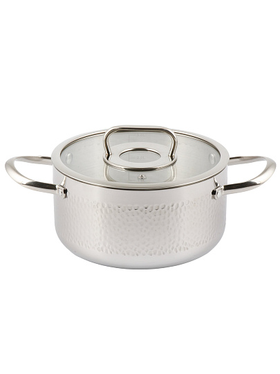 Кастрюля нерж, 3.2 л, с крыш, крыш стекло, Daniks, Навия, индукц, SD-0136-20