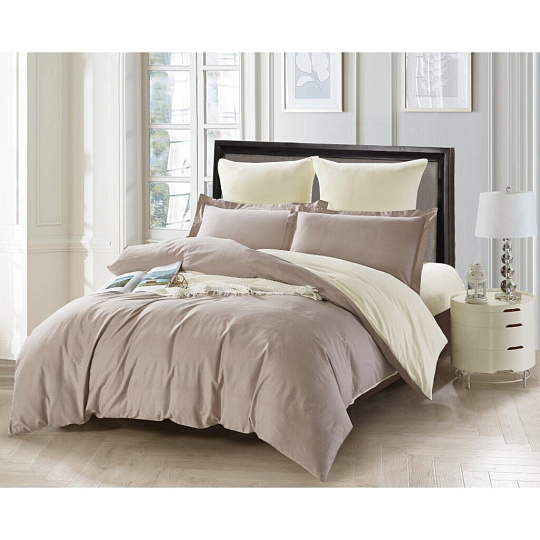 Постельное белье евро, простыня 230х250 см, 2 наволочки 70х70 см, 2 наволочки 50х70 см, пододеяльник 200х220 см, Karteks, сатин, SK002