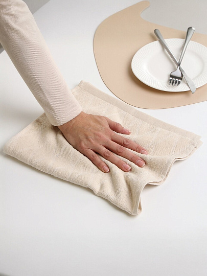 Набор полотенец кухонных 2 шт, 30х50 см, махровый, 100% хлопок, 400 г/м2, Silvano, Piano, бело-бежевый, Узбекистан