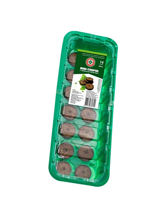 Парник-мини пластик, с торфяными таблетками 36 мм, 14 ячеек, Скорая помощь