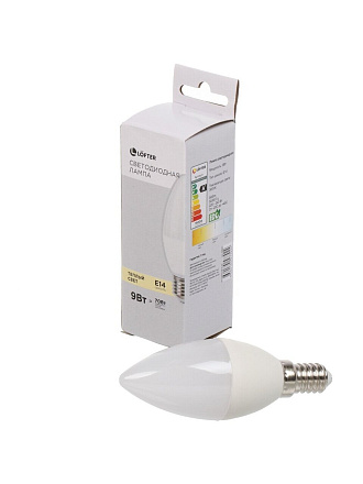 Лампа светодиодная E14, 9 Вт, 70 Вт, 220 В, свеча, 3000 К, теплый белый свет, Lofter