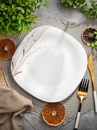 Тарелка десертная, стеклокерамика, 19 см, квадратная, Орфей, Daniks, FFP-85-130303/291905/NFP85T