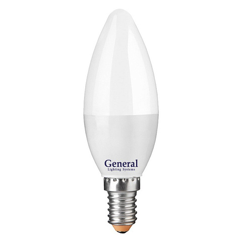 Лампа светодиодная E14, 20 Вт, 230 В, свеча, 4500 К, нейтральный белый свет, General Lighting Systems, GLDEN-CF, 661474