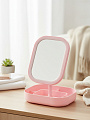 Зеркало настольное, 26.5х19.5х14.4 см, прямоугольное, с подставкой, розовое, Y4-11529 - фото 2