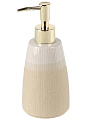 Дозатор для жидкого мыла, керамика, 8х8х18.7 см, бежевый камень, Y4-9878 - фото 3