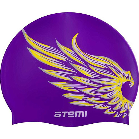 Шапочка для плавания Atemi, силикон, лиловая (крылья), дет., PSC308, 00000095791