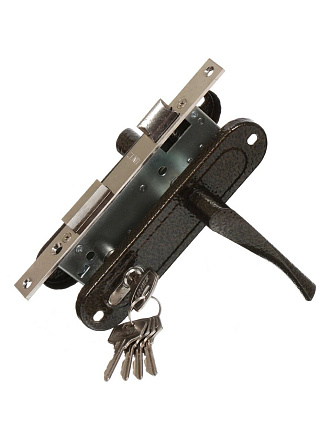 Замок врезной Зенит, ЗВ7-70.4, БП-00010595, ручка в комплекте, цилиндровый, бронзовый