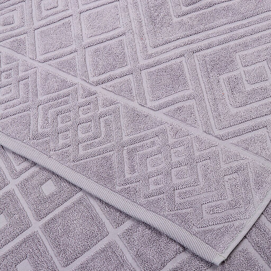 Полотенце банное 50х90 см, 100% хлопок, 450 г/м2, жаккард, Ромбы 4444, Авангард, пепельное, 233, Россия