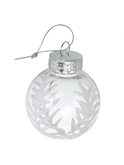 Набор шаров Перо, 6 шт, белый, 6 см, пластик, F010015