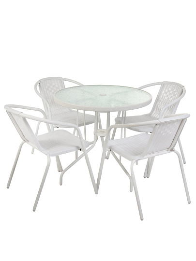 Мебель садовая стол, 80х72 см, 4 стула, стул 56х50х73 см, C010239