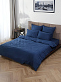 Постельное белье евро, пр160х200х25, 2н50х70, 2н70х70, п200х215, резинк, Silvano, попл, Синий