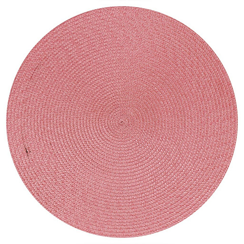 Салфетка для стола полимер, 38х38 см, круглая, розовая, Y4-4371