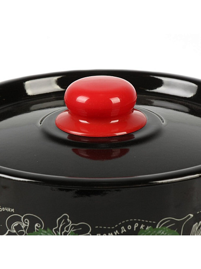 Кастрюля эмалированная сталь, 4.5 л, крышка сталь, СтальЭмаль, Помидорки, 1с17с, индукция