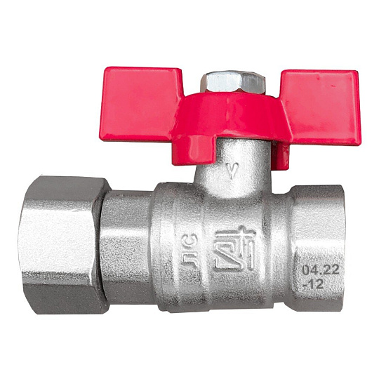 Кран для бытовых приборов, 1/2'', латунь, с накидной гайкой, прямой, STI