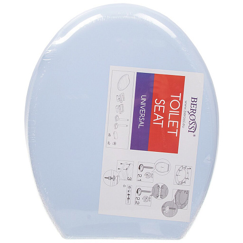 Сиденье для унитаза пластик, светло-голубое, Berossi, АС 15808000