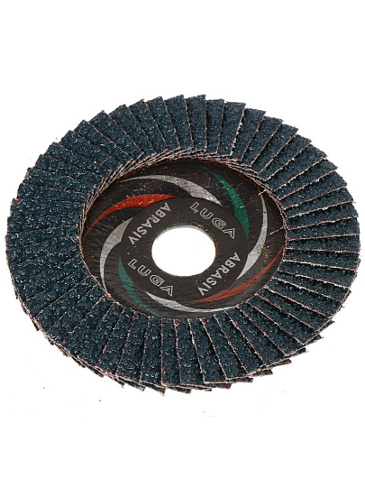 Круг лепестковый торцевой КЛТ1 для УШМ, LugaAbrasiv, диаметр 125 мм, посадочный диаметр 22 мм, зернистость ZK24, шлифовальный